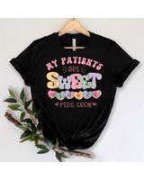 Groovy My Patients Are Sweet Hearts Peds Nurse Valentine Shirt Unisex Standard T-Shirt black s